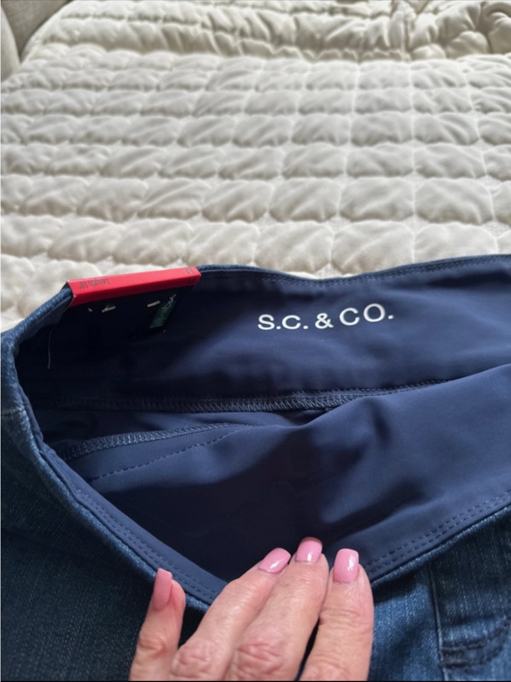 Denim Blue Skort with Navy Built-In Lining - Picture 2 of 2